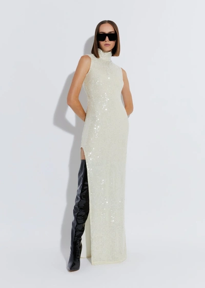 Lapointe Sequin Viscose High Neck Sleeveless Gown In 6
