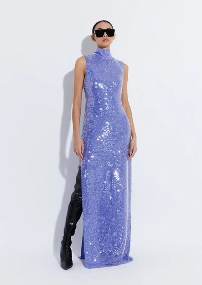 Lapointe Sequin High Neck Sleeveless Gown In 12