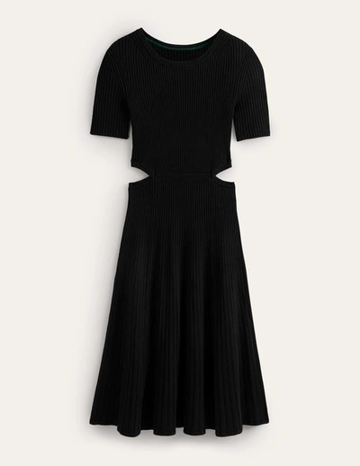 Boden Cut Out Knitted Midi Dress Black Women