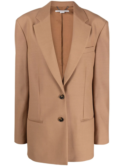 Stella Mccartney Single-breasted Wool Blazer In Brown