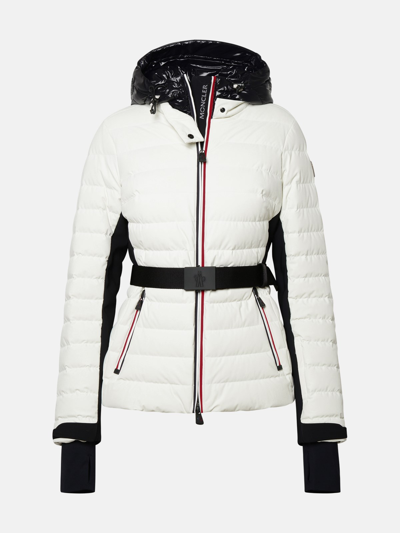 Moncler Bruche Belted Two-tone Quilted Down Ski Jacket In White