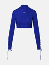 Off-white Logo Stamp Lace-up Long-sleeve Top In Blue