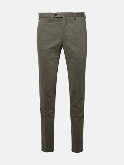 Pt Torino Beige Cotton Blend Pants In Grey