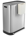 Jonathan Y Beni Chrome 16 Gallon Double Bucket Step Open Trash Can In Silver