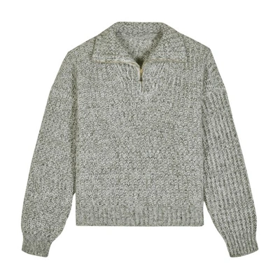 Ba&sh Baltan Knit Sweater In Grey