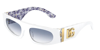 Dolce & Gabbana Interlocking Dg Logo Rectangle Acetate Sunglasses In Blue / White