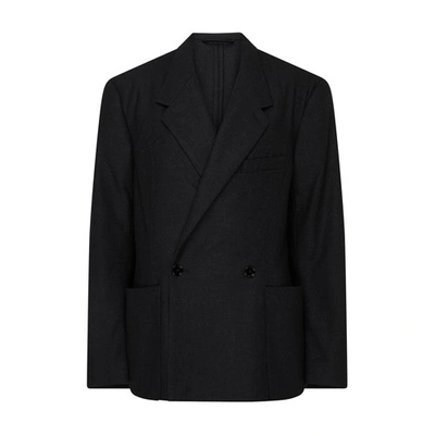Lemaire Double-breasted Tailored Jacket In Caviar