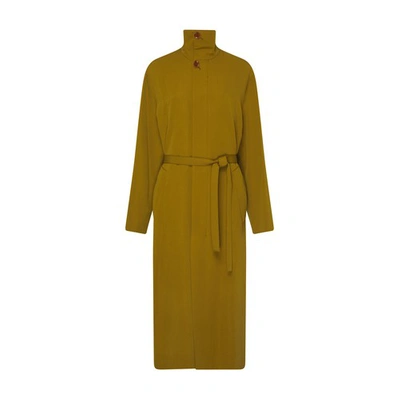 Lemaire Long Belted Coat In Pistachio