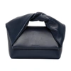Jw Anderson Medium Twister Leather Top Handle Bag In Navy