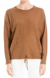 MAX STUDIO DRAWSTRING HEM PULLOVER SWEATER