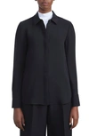 Lafayette 148 Scottie Silk Button-down Blouse In Black