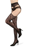 MEMOI ALL-IN-ONE LACE SUSPENDER TIGHTS