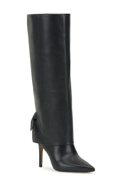 Vince Camuto Kammitie Foldover Pointed Toe Knee High Boot In Black