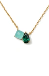 KATE SPADE TWO CRYSTAL PENDANT NECKLACE