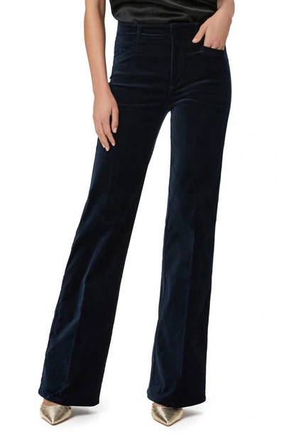 Paige Clean Front Leenah High Rise Straight Jeans In Deep Navy