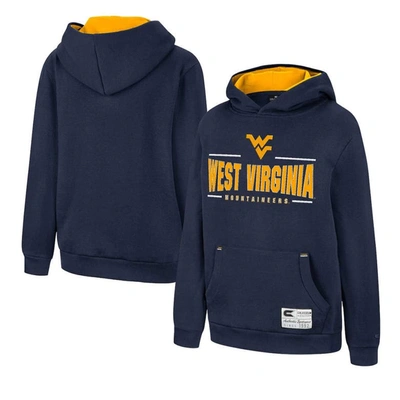 COLOSSEUM YOUTH COLOSSEUM NAVY WEST VIRGINIA MOUNTAINEERS LEAD GUITARISTS PULLOVER HOODIE