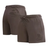 Pro Standard Brown Los Angeles Dodgers Neutral Fleece Shorts In Brown