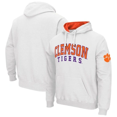 COLOSSEUM COLOSSEUM WHITE CLEMSON TIGERS DOUBLE ARCH PULLOVER HOODIE