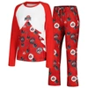 Concepts Sport Scarlet Ohio State Buckeyes Tinsel Ugly Sweater Long Sleeve T-shirt & Pants Sleep Set In Scarlet