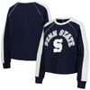 Gameday Couture Women's  Navy Penn State Nittany Lions Blindside Raglan Cropped Pullover Sweatshirt In Navy