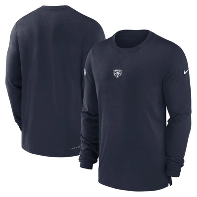 Nike Chicago Bears Sideline Menâs  Men's Dri-fit Nfl Long-sleeve Top In Blue