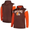 PROFILE PROFILE BROWN CLEVELAND BROWNS BIG & TALL TRENCH BATTLE PULLOVER HOODIE