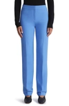 Lafayette 148 Wool-silk Crepe Gates Pant In Blue Iris