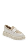 VOILE BLANCHE GRENELLE FAUX SHEARLING TRIM PLATFORM LOAFER