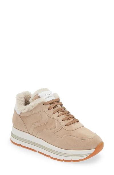 Voile Blanche Maran Fur Sneakers In Beige