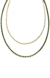 PANACEA TWO-TONE LAYERED TENNIS NECKLACE