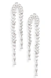 Shashi Pear Cut Cubic Zirconia Drop Earrings In Silver