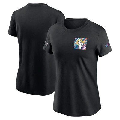 Nike Los Angeles Rams Crucial Catch Sideline  Women's Nfl T-shirt In Black