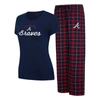 Concepts Sport Women's  Navy, Red Atlanta Braves Arctic T-shirt And Flannel Pants Sleep Set In Navy