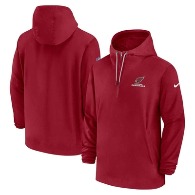 Nike Arizona Cardinals Sideline Menâs  Men's Nfl 1/2-zip Hooded Jacket