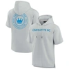 FANATICS SIGNATURE UNISEX FANATICS SIGNATURE GRAY CHARLOTTE FC ELEMENTS SUPER SOFT FLEECE SHORT SLEEVE PULLOVER HOODIE