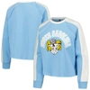 GAMEDAY COUTURE GAMEDAY COUTURE CAROLINA BLUE NORTH CAROLINA TAR HEELS BLINDSIDE RAGLAN CROPPED PULLOVER SWEATSHIRT