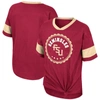 COLOSSEUM GIRLS YOUTH COLOSSEUM GARNET FLORIDA STATE SEMINOLES TOMIKA TIE-FRONT V-NECK T-SHIRT