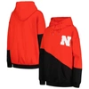Gameday Couture Women's  Scarlet, Black Nebraska Huskers Matchmaker Diagonal Cowl Pullover Hoodie In Scarlet