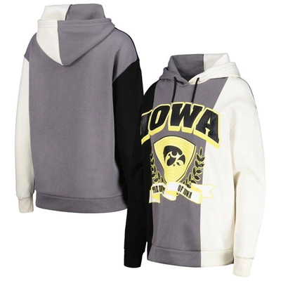 GAMEDAY COUTURE GAMEDAY COUTURE BLACK IOWA HAWKEYES HALL OF FAME COLORBLOCK PULLOVER HOODIE
