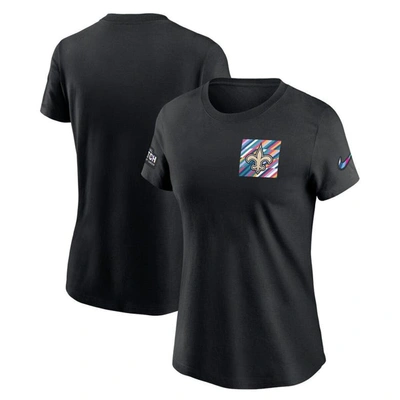 Nike New Orleans Saints Crucial Catch Sideline  Women's Nfl T-shirt In Black