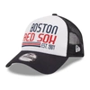 NEW ERA NEW ERA WHITE/NAVY BOSTON RED SOX STACKED A-FRAME TRUCKER 9FORTY ADJUSTABLE HAT
