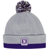 UNDER ARMOUR UNDER ARMOUR  GRAY NORTHWESTERN WILDCATS 2023 SIDELINE PERFORMANCE CUFFED KNIT HAT WITH POM