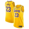 NIKE NIKE LEBRON JAMES GOLD LOS ANGELES LAKERS AUTHENTIC PLAYER JERSEY