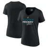 Fanatics Branded  Black San Jose Sharks Authentic Pro V-neck T-shirt In Black