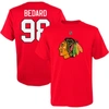 Outerstuff Big Boys Connor Bedard Red Chicago Blackhawks Name And Number T-shirt In Red