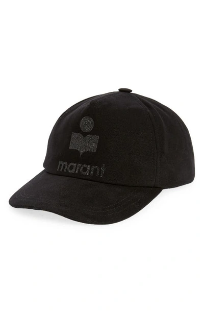 Isabel Marant Logo-print Cotton Cap In Black