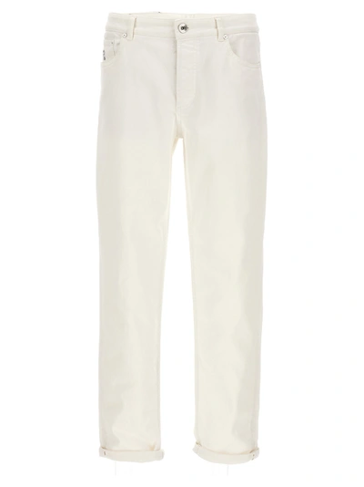 BRUNELLO CUCINELLI TRADITIONAL FIT JEANS WHITE