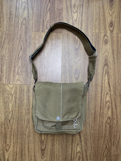 Pre-owned Yohji Yamamoto X Ys For Men Ysaccs Canvas Military Sling Bag In Olive