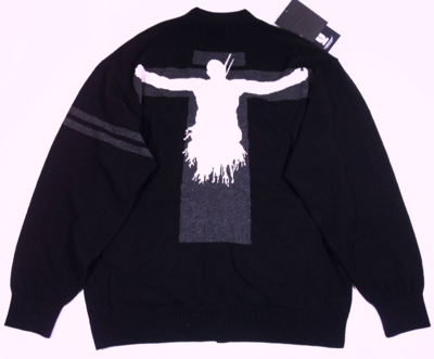 Pre-owned Undercover X Evangelion Lilith Jacquard Wool Cardigan In Black