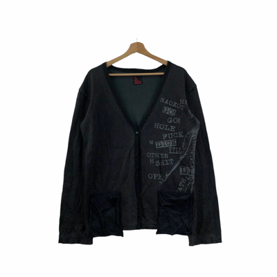 Pre-owned Avant Garde X The Anarchy Vtg 90' H. Naoto Anarchy Punk Rebel Seditionaries Cardigan In Black